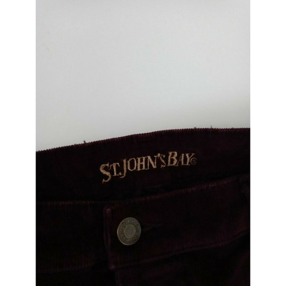St John's Bay Corduroy Burgandy Bootcut Pants Size 10 - Picture 8 of 9